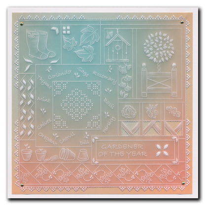 Linda's Gardener - Easy Layout A5 Square Groovi Plate (Set 2)