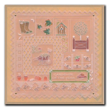 Linda's Gardener - Easy Layout A5 Square Groovi Plate (Set 2)