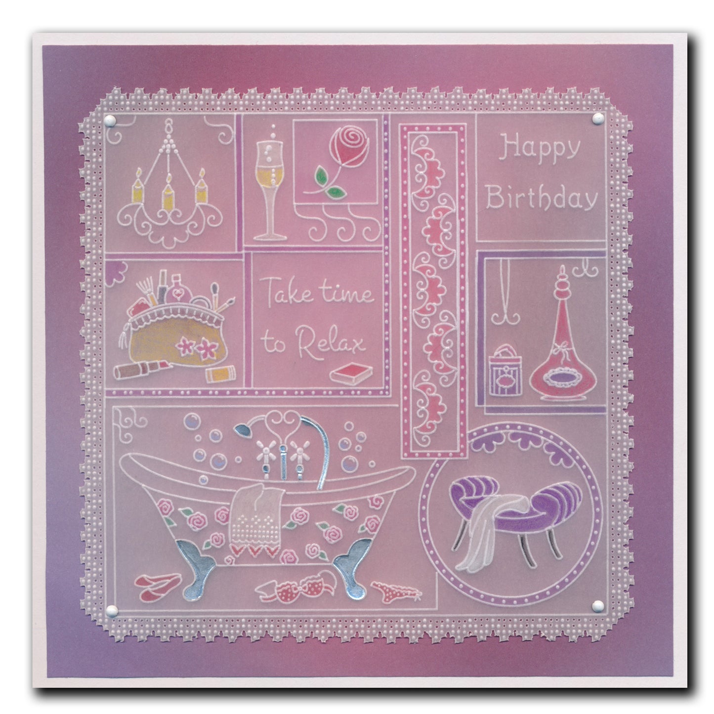 Linda's Time to Relax - Easy Layout A5 Square Groovi Plate (Set 2)