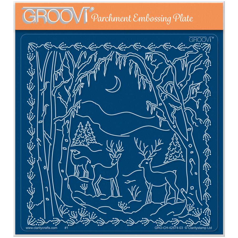 Linda's Reindeer Clearing - Enchanted Christmas A5 Square Groovi Plate