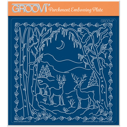 Linda's Reindeer Clearing - Enchanted Christmas A5 Square Groovi Plate