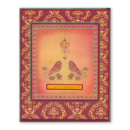 Tina's Robins - Two Way Overlay Christmas Ornaments A6 Stamp Set