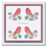 Tina's Robins - Two Way Overlay Christmas Ornaments A6 Stamp Set