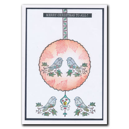 Tina's Robins - Two Way Overlay Christmas Ornaments A6 Stamp Set