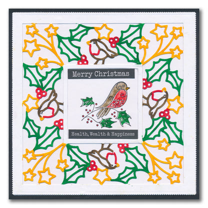 Tina's Robins - Two Way Overlay Christmas Ornaments A6 Stamp Set