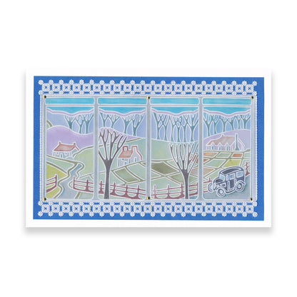 Room With a View 3 - Country Cottages A6 Square Groovi Plate