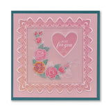 Linda's Floral Shape - Rose Heart Midi Groovi Plate