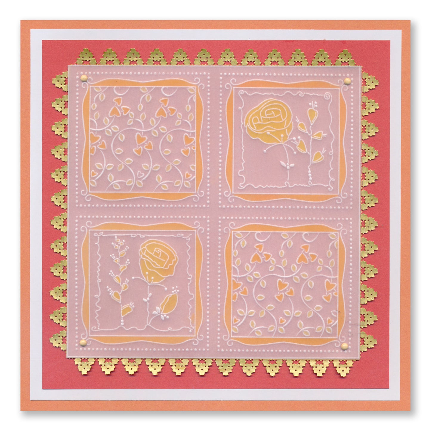 Barbara's SHAC Rose Floral Panels A5 Square Groovi Plate