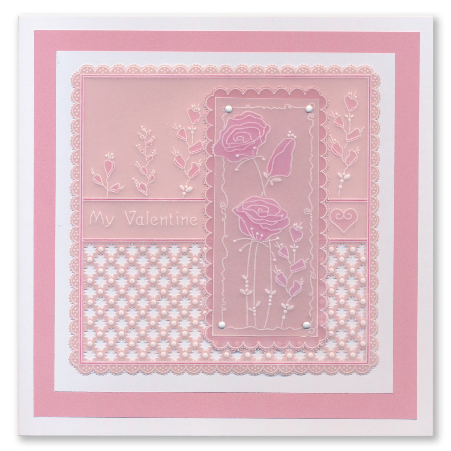 Barbara's SHAC Rose Floral Panels A5 Square Groovi Plate