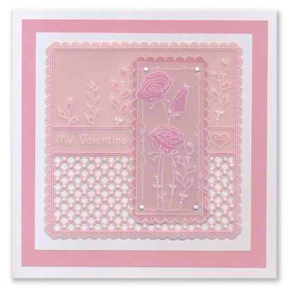 Barbara's SHAC Rose Floral Panels A5 Square Groovi Plate