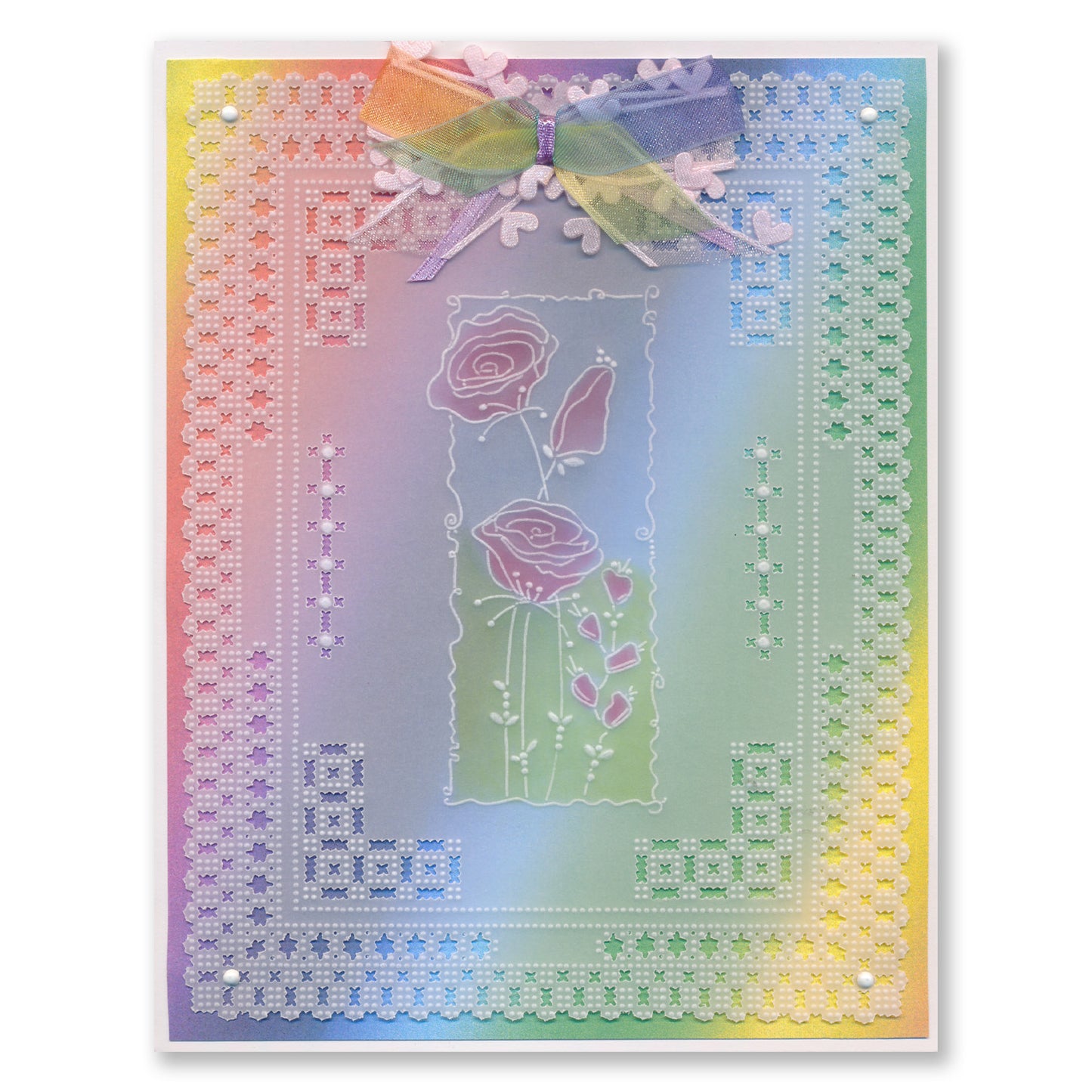 Barbara's SHAC Rose Floral Panels A5 Square Groovi Plate