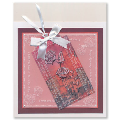 Barbara's SHAC Rose Floral Panels A5 Square Groovi Plate