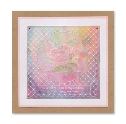 Jayne's Rose & Lattice Frame A5 Groovi Plate