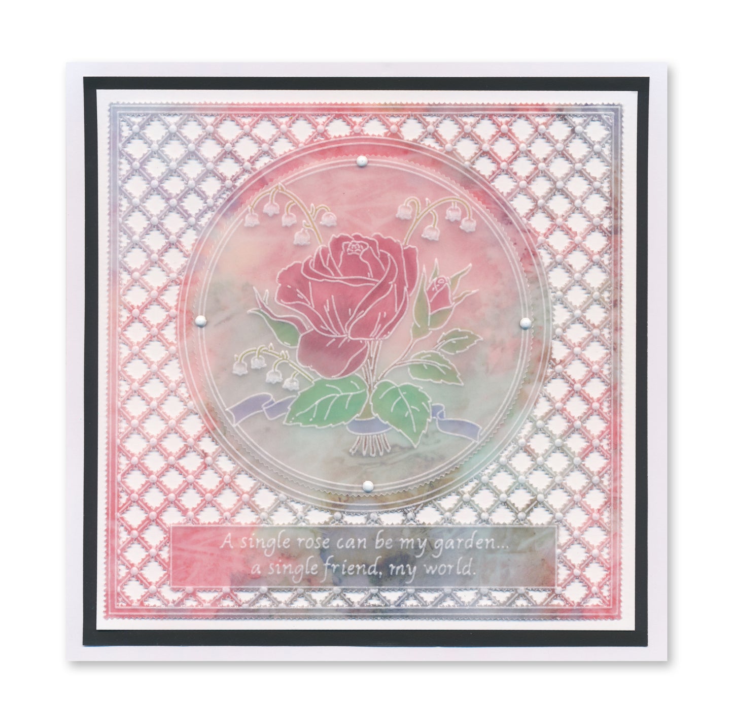 Jayne's Rose & Lattice Frame A5 Groovi Plate