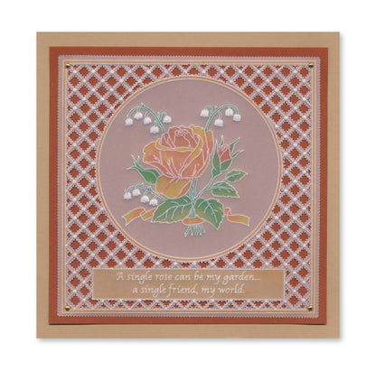 Jayne's Rose & Lattice Frame A5 Groovi Plate