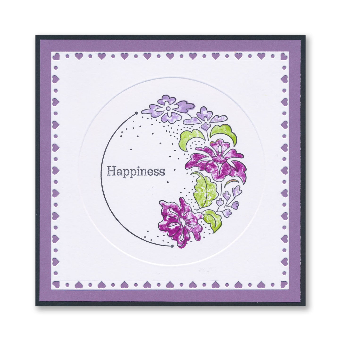 Barbara's Happiness - Floral Crescent - Two Way Overlay A6 Stamp Set