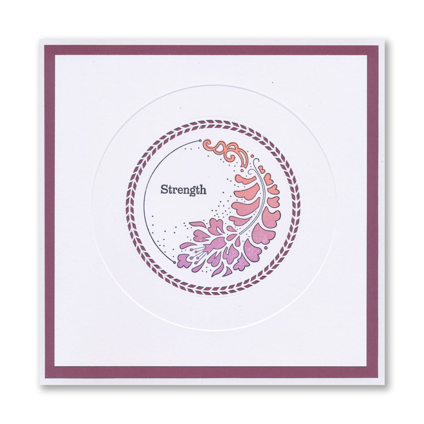Barbara's Strength - Floral Crescent - Two Way Overlay A6 Stamp Set