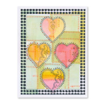 Barbara's Loving Heart A5 Stamp & Mask Set
