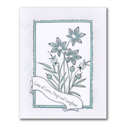 Barbara's Star Flower Spray A5 Stamp & Stencil Duo