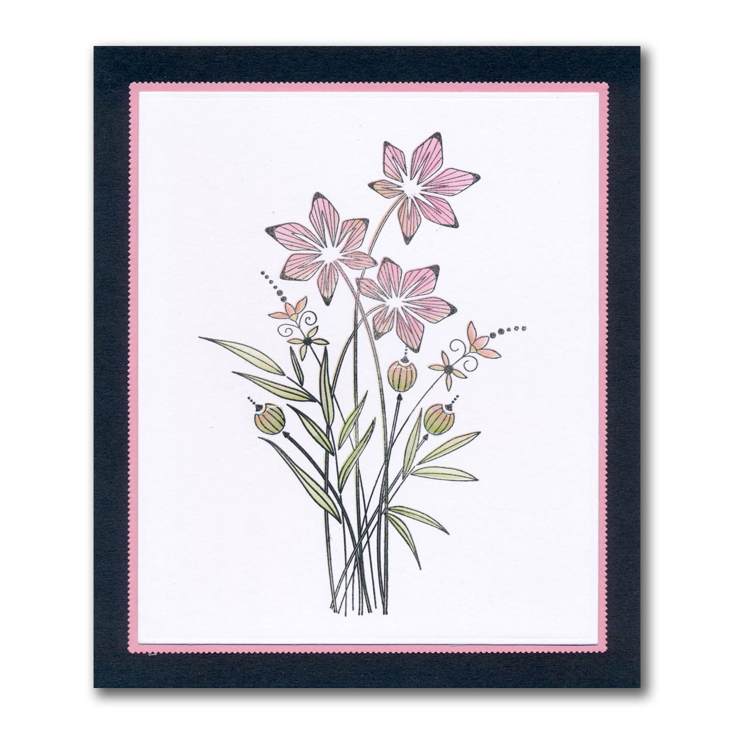 Barbara's Star Flower Spray A5 Stamp & Stencil Duo