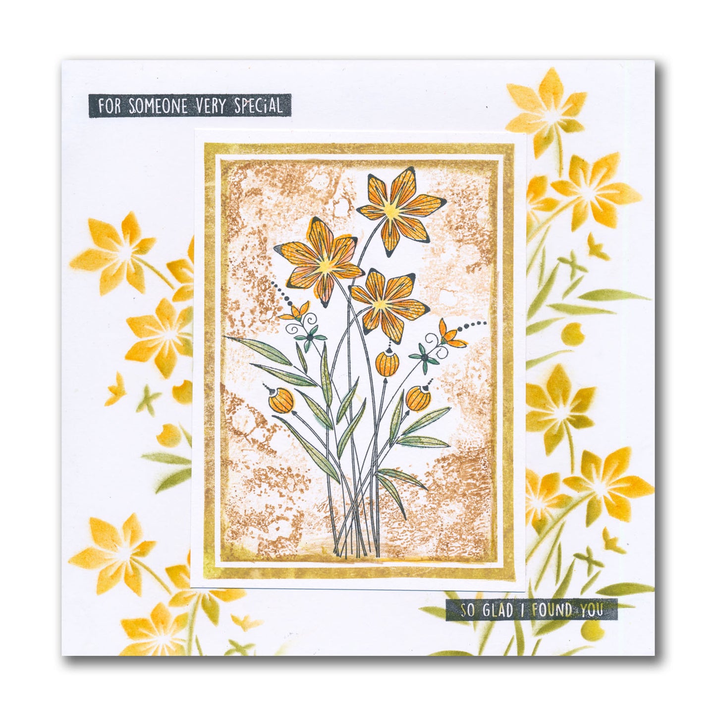 Barbara's Star Flower Spray A5 Stamp & Stencil Duo