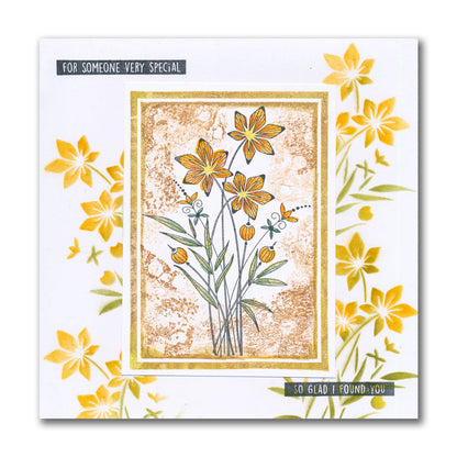 Barbara's Star Flower Spray A5 Stamp & Stencil Duo