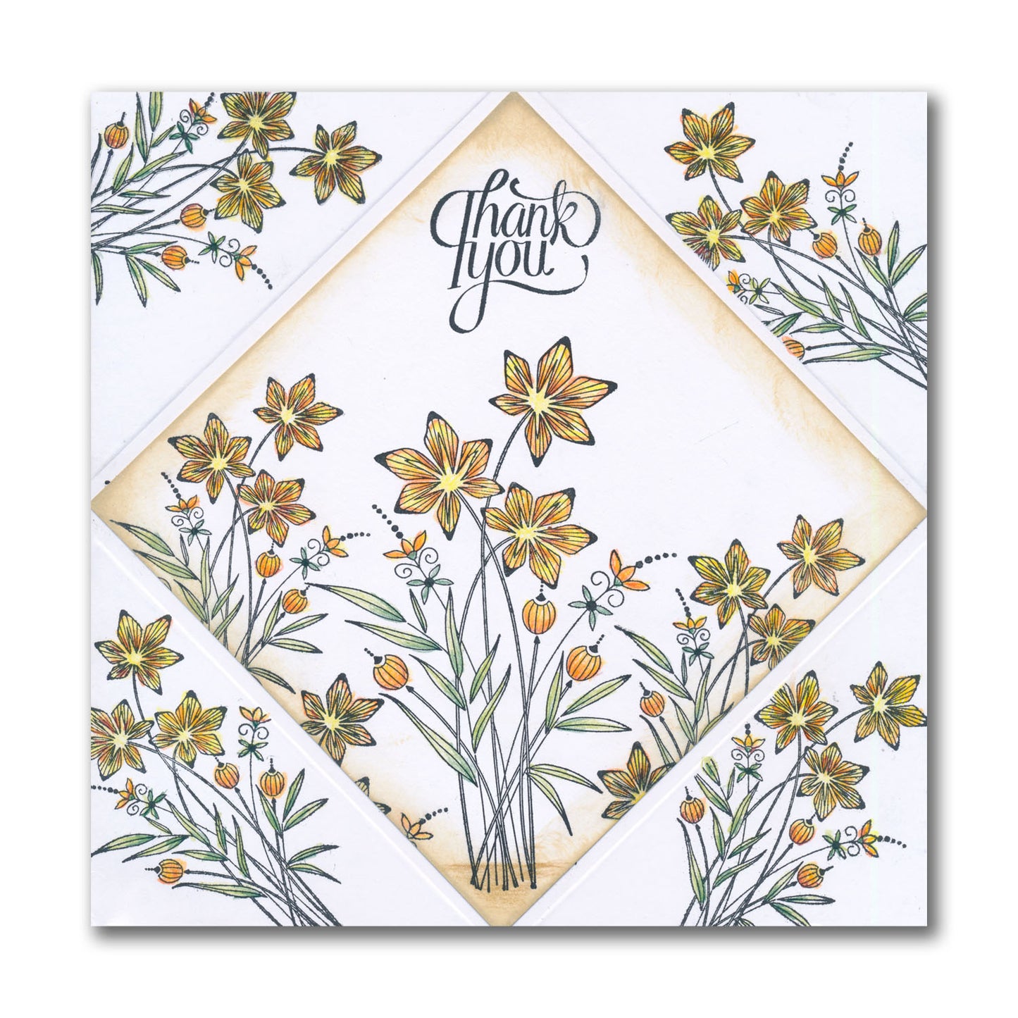 Barbara's Star Flower Spray A5 Stamp & Stencil Duo