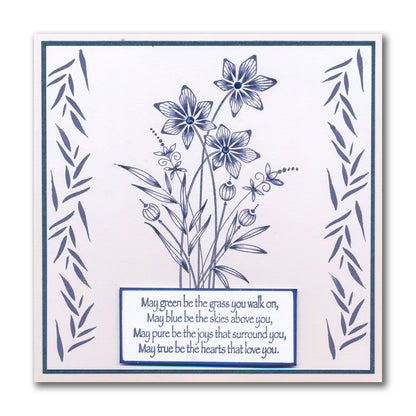 Barbara's Star Flower Spray A5 Stamp & Stencil Duo