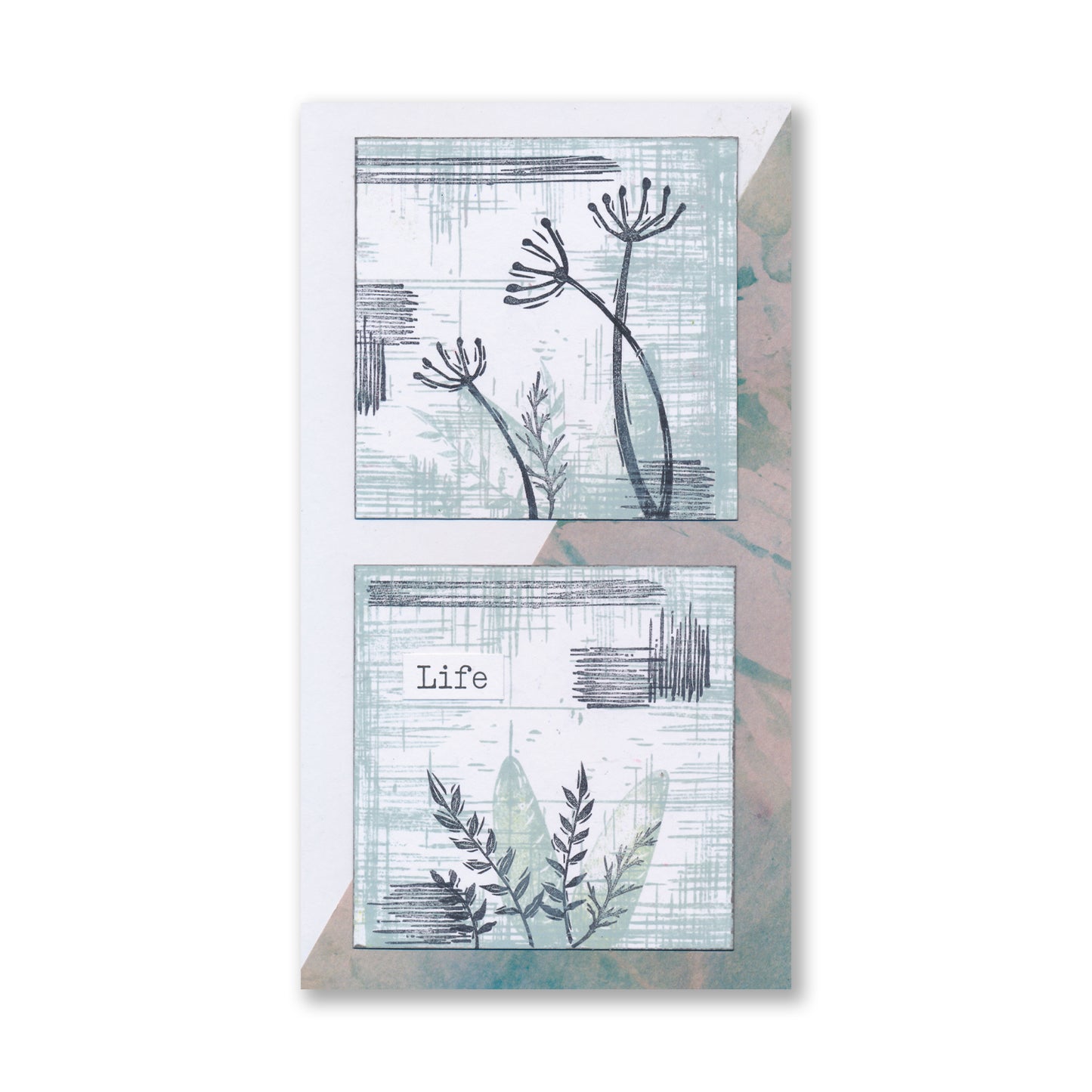 Linocut Floral - Allium A5 Stamp Set