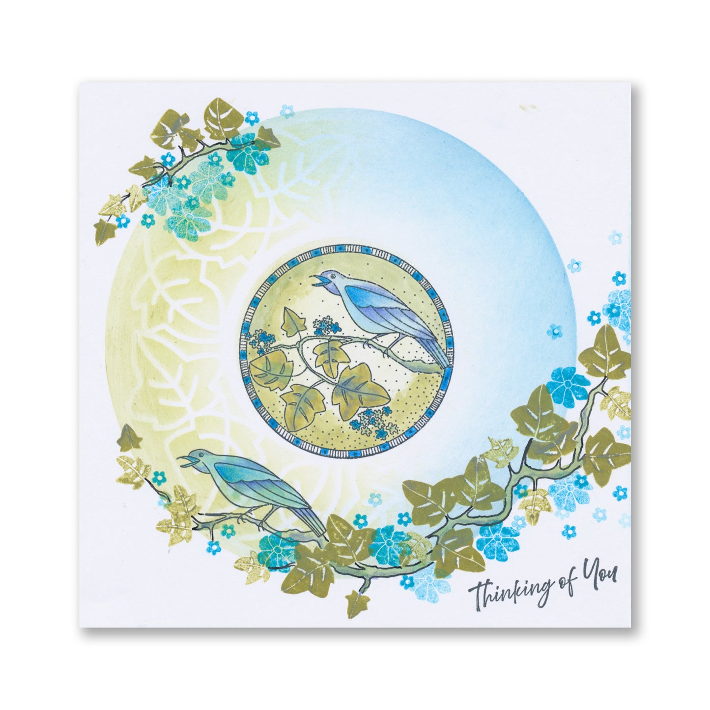 Barbara's Songbird Circular Decorative Frame 7" x 7" Stencil