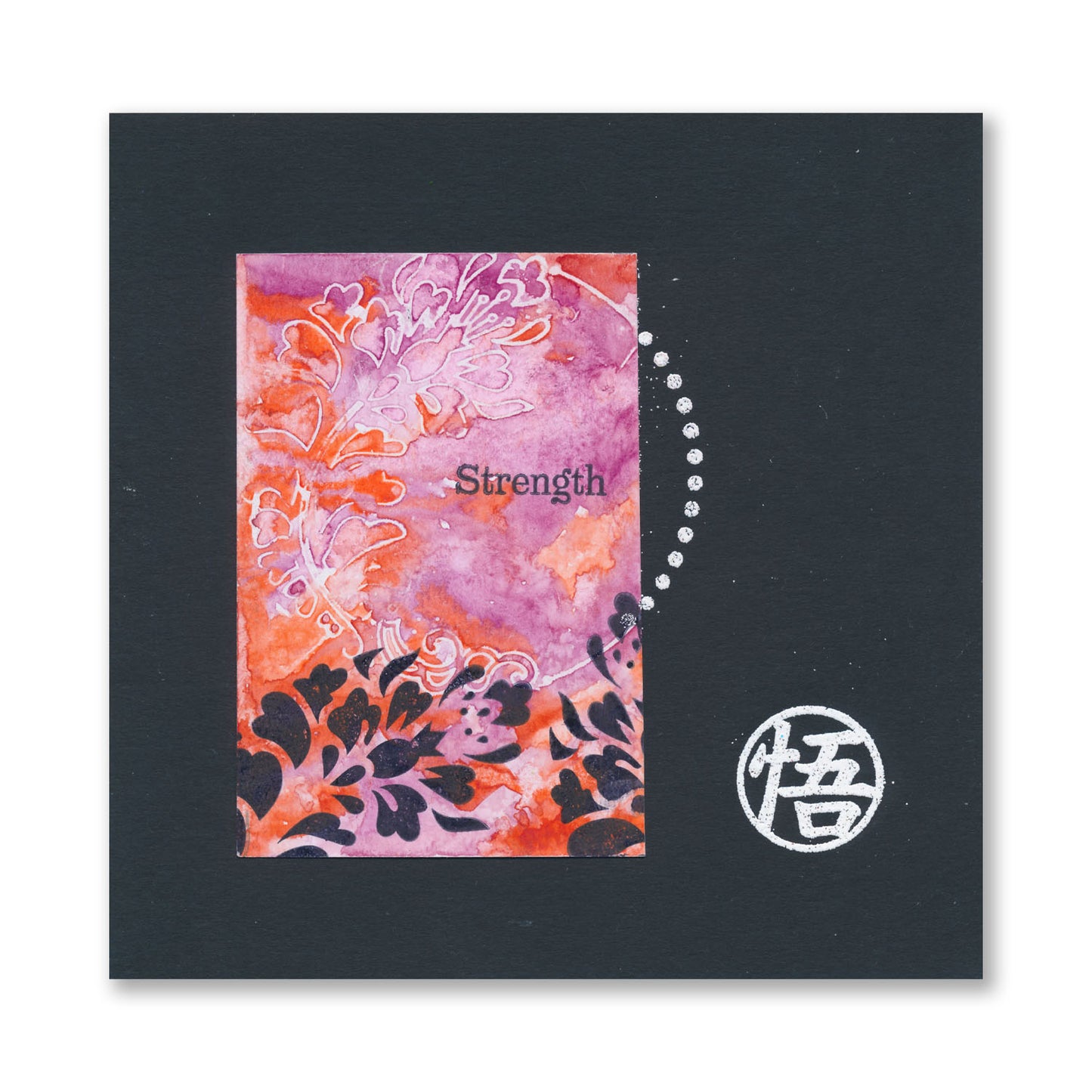 Barbara's Strength - Floral Crescent - Two Way Overlay A6 Stamp Set