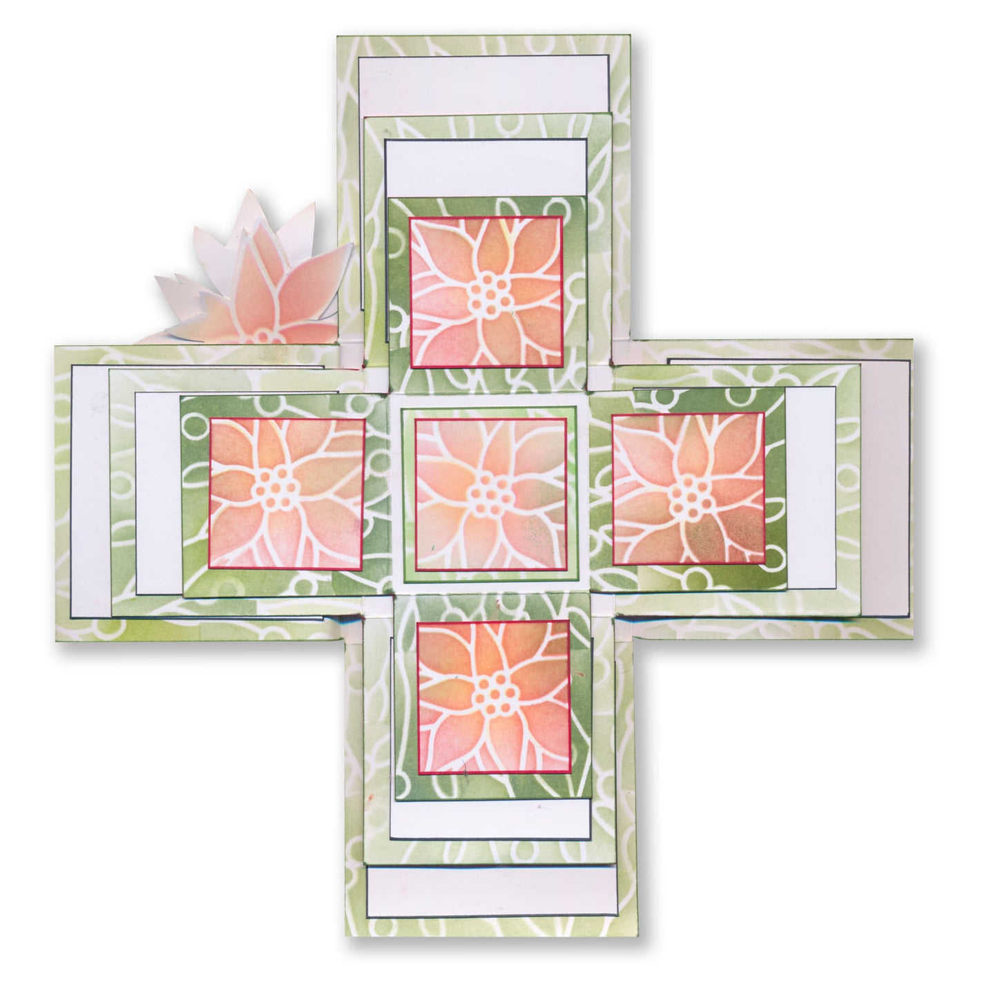 Poinsettia Rectangle Aperture Frame A5 Stencil