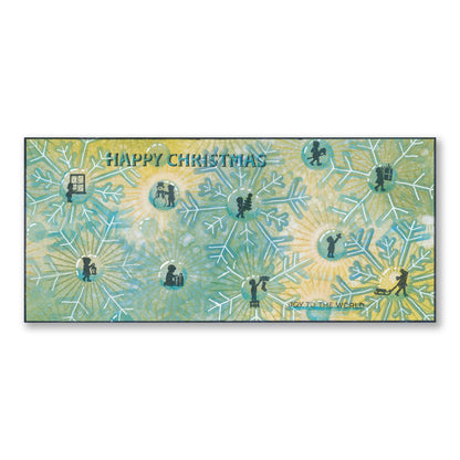 Handmade winter Get Well Soon card with a snowy landscape and miniature silhouette stamps created with the Christmas in Miniature A5 Stamp Set