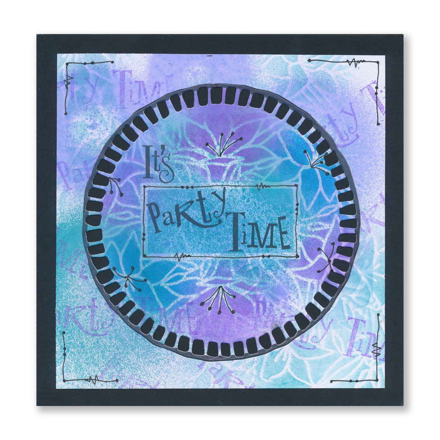 Wild Flowers Rectangle Aperture Frame A5 Stencil