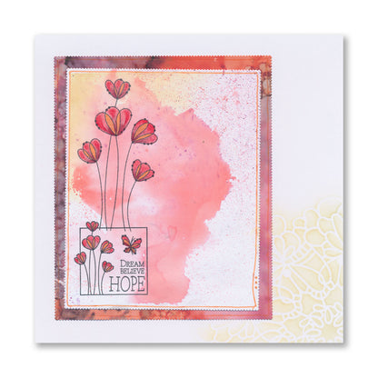 KISS by Clarity - Tina's Flowers Sampler & Thinking of You Flowers A4 & A7 Stamp Duo