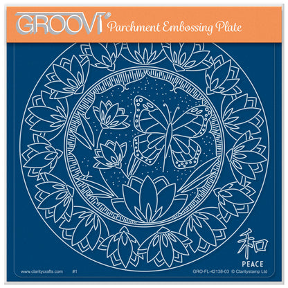 Barbara's SHAC Peace - Japanese Flowers & Butterflies A5 Square Groovi Plate