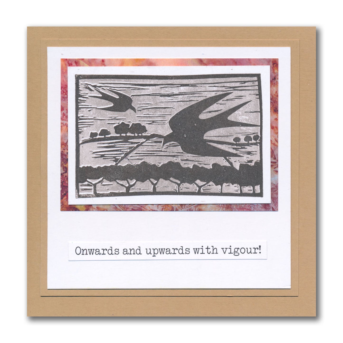 Small Linocut - Swifts - Two Way Overlay A6 Stamp Set