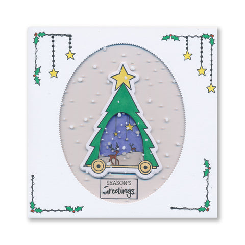 Barbara's SHAC Christmas Tree Wooden Toy A5 Slim Stamp Set