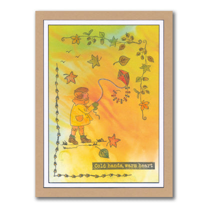 Linda's Bijou Children Through the Seasons - Autumn A5 & A7 Stamp Duo