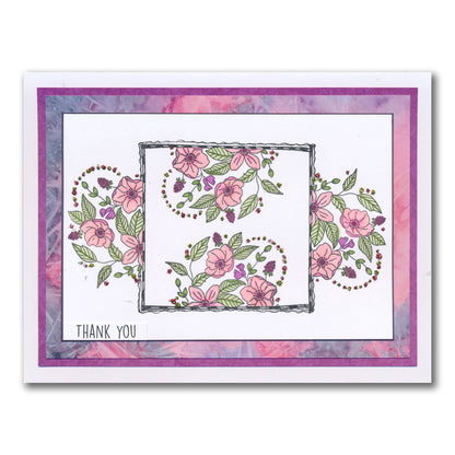 Jazz's Just for You - Floral Panels A5 Square Stamp Set