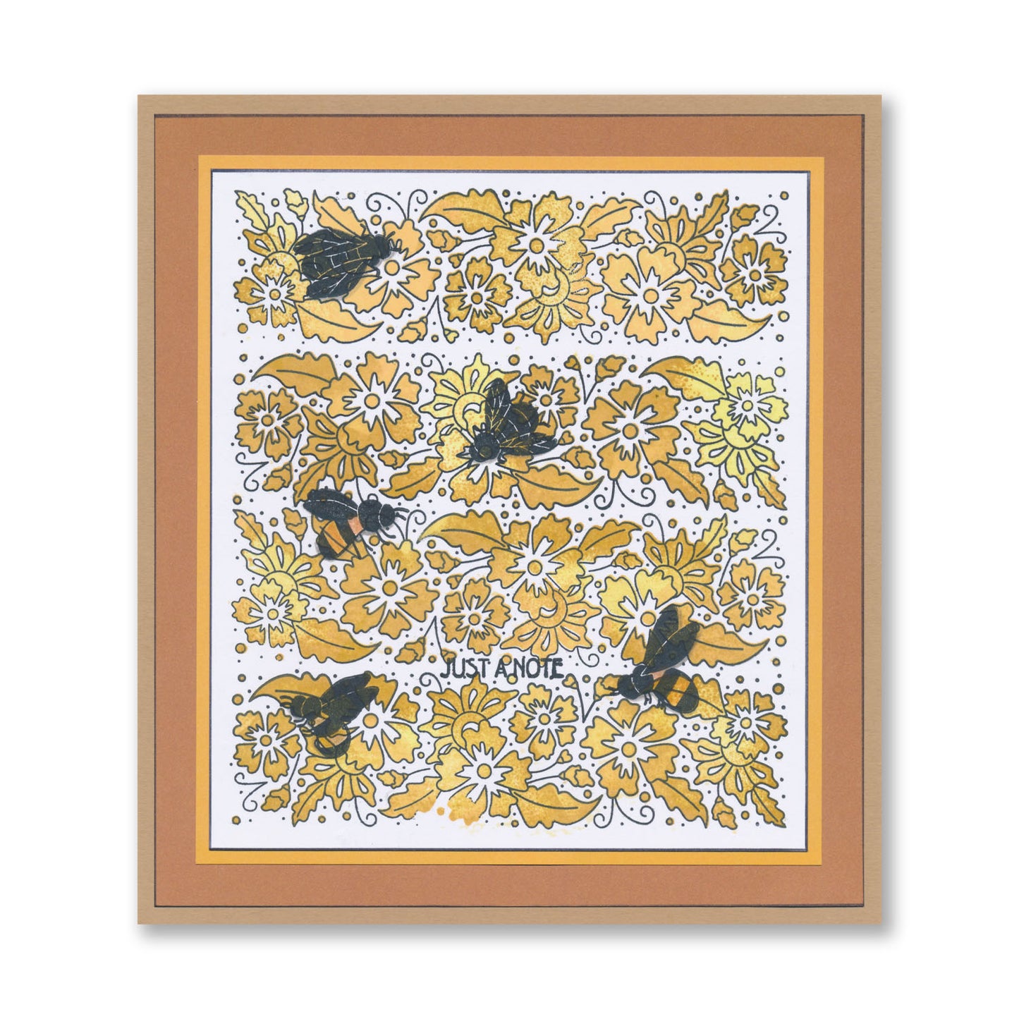 Barbara's Happiness - Floral Panel - Two Way Overlay A5 Square Stamp Set