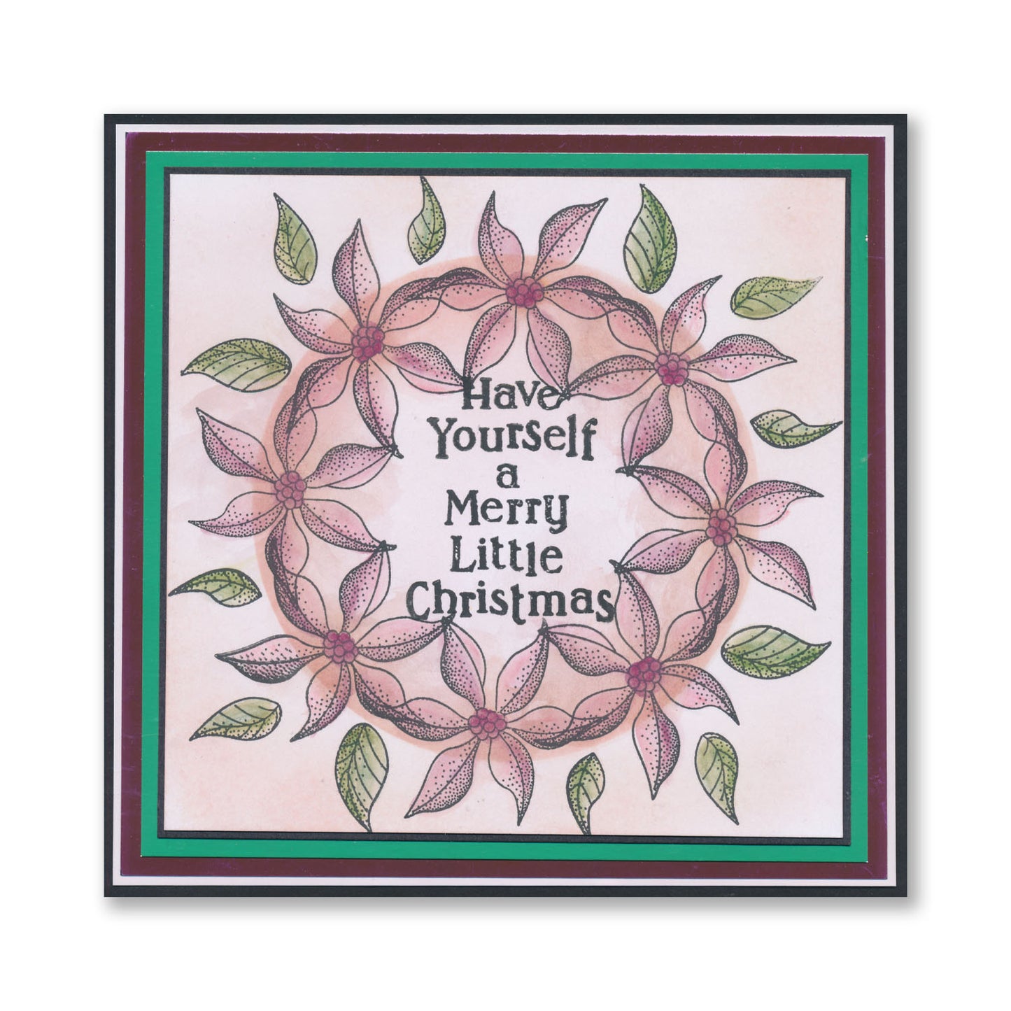 Linda's Elegant Poinsettia - Christmas Compendium A6 Stamp Set