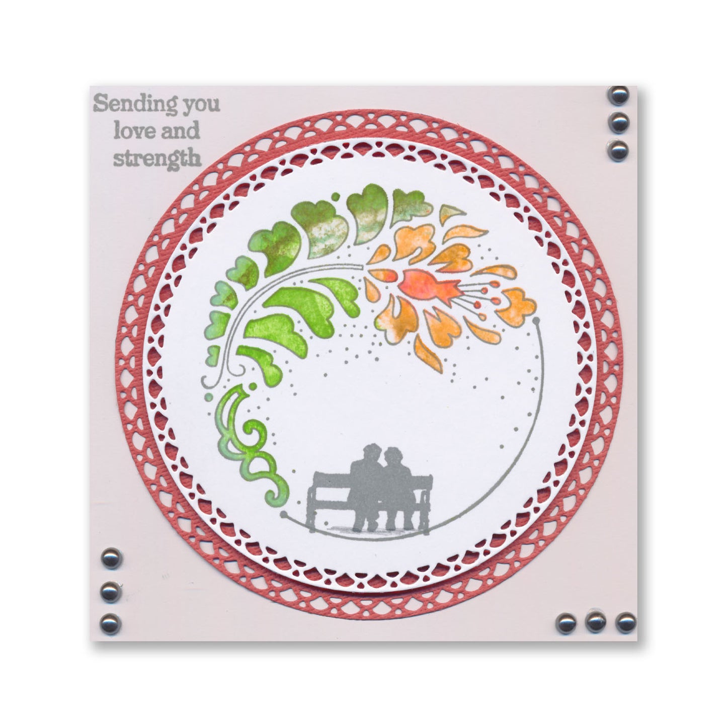 Barbara's Strength - Floral Crescent - Two Way Overlay A6 Stamp Set
