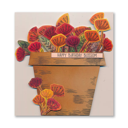 Linocut Floral - Allium A5 Stamp Set