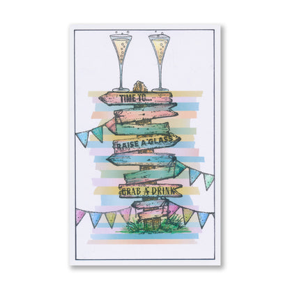 Time to Party Waymarker A5 Square Stamp & Mask Set