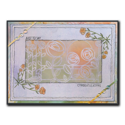 Art Nouveau Bed of Roses & Poppy Fields A5 Stencil Duo