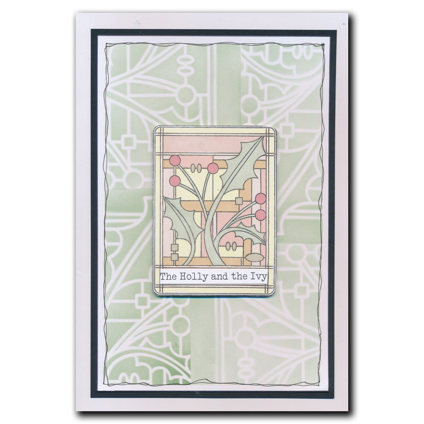 Art Nouveau Christmas Holly & Christmas Stars A5 Stencil Duo