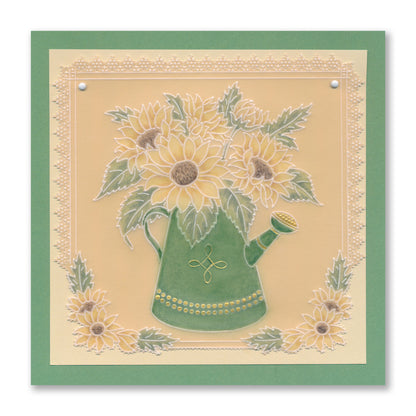 Linda's Sunflowers with Watering Can Midi Groovi Plate