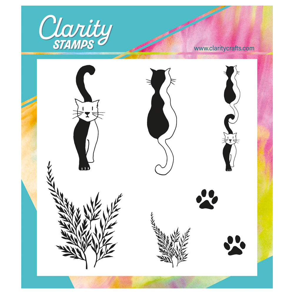 Barbara's Entwined Cats A5 Square Stamp Set