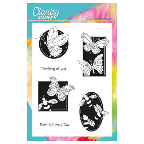 Just Butterflies & Bees Silhouette Framers A5 Stamp Set